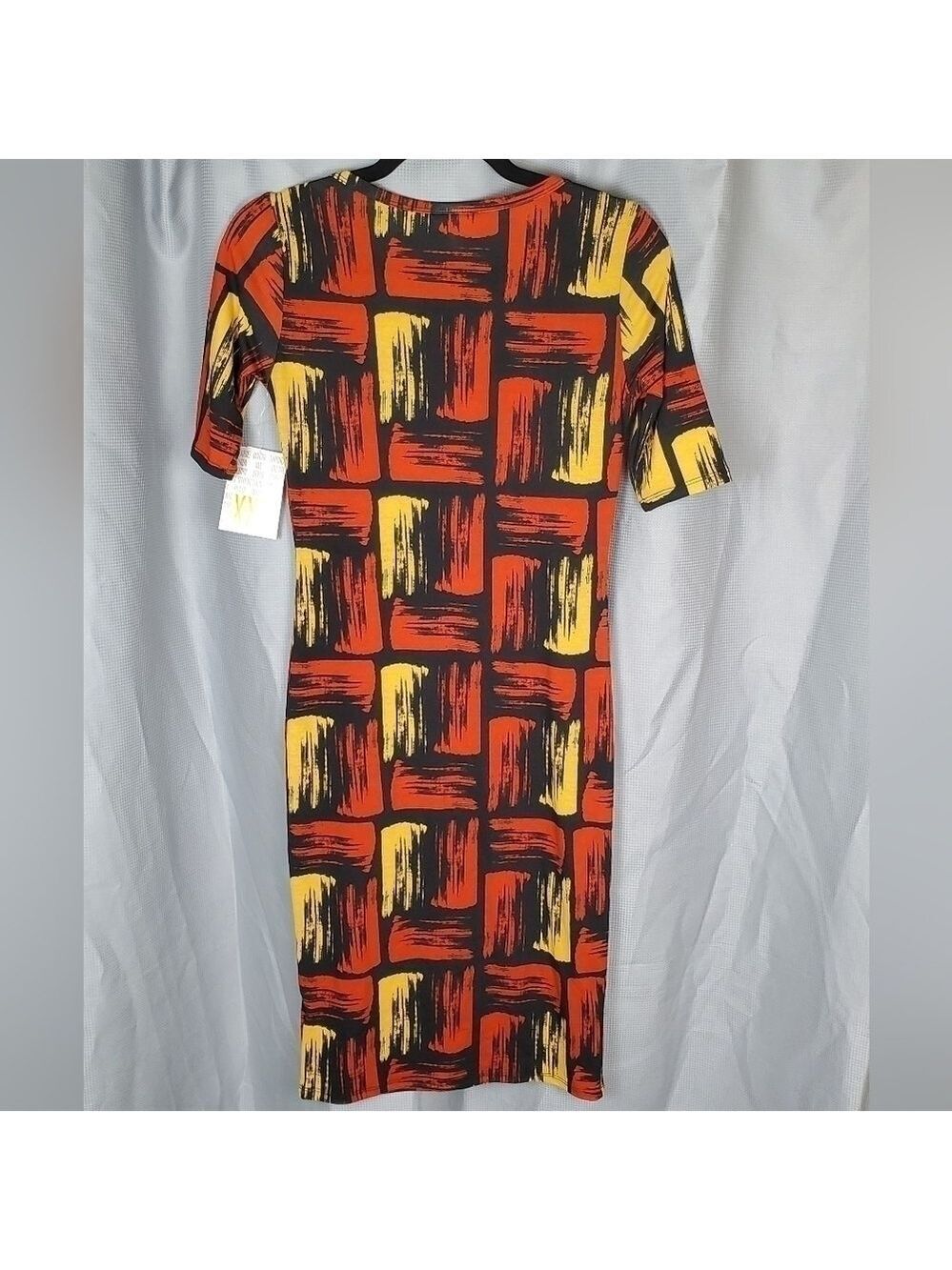 NWT Lularoe Julia, orange and yellow brush stroke pattern, size XXS - Picture 2 of 5